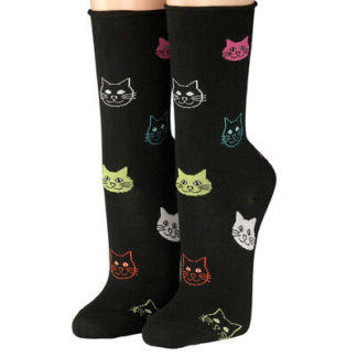 Crönert Longsocks Mit Rollsaum – Baumwollsocken Mit Blüten- Und Tupfenmuster, Gelb