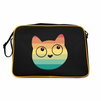 "Katzengesicht in schönen Farben"- Retro Tasche
