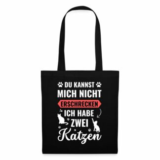 Stoffbeutel "Ich habe zwei Katzen"